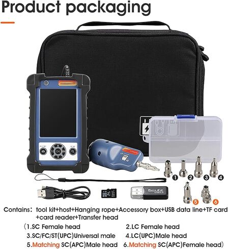 COMAAM Fiber Optic Inspection Kit, Fiber Optic Inspection Microscope, Fiber Optic Inspector Probe, Fiber Microscope 400X Magnification with 3.5 Inch Display Monitor in Kuwait