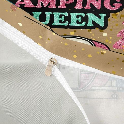 Erosebridal Camper Duvet Cover Set Glittery Camp Travel Car Girl Toddler Bedding Set for Young Boys Abstract Sparkly Comforter Cover Glitter Effect is Printed Bed Sets, Room Decor Aesthetic in Kuwait