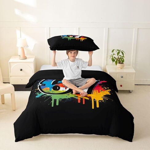 jejeloiu 6 7 Duvet Cover Toddler Size Six Seven 6 7 Bedding Set for Boys Girls Colorful Comforter Cover Six Seven Bedroom Decor 2Pcs Abstract Graffiti in Kuwait