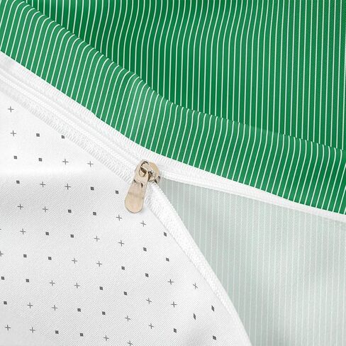 Feelyou Green Stripes Duvet Cover Toddler Size Modern Farmhouse Bedding Set for Boys Girls Geometric Comforter Cover Bedroom Decor 2Pcs in Kuwait