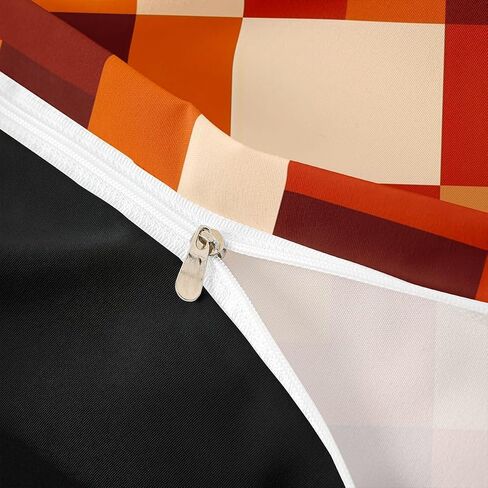 Feelyou Brown Orange Duvet Cover Toddler Size Abstract Geometric Bedding Set for Boys Girls Modern Art Comforter Cover Bedroom Decor 2Pcs in Kuwait