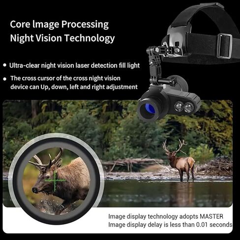 Night Vision Scope/Digital Night Vision Goggles Monocular for Adults, Helmet Mounted Night Vision Goggles with 1.54 in HD Screen for Fishing, Hiking and Outdoor Activities in Kuwait