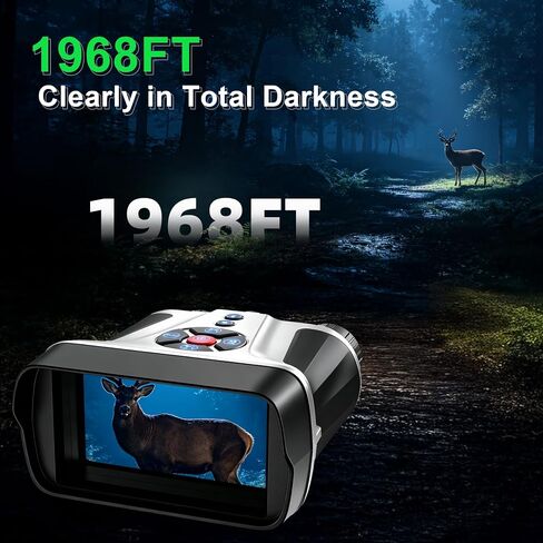 4K Night Vision Goggles, Full Color Infrared Night Vision Binoculars with 4.5" HD Screen, 1968FT Range, 9000mAh Battery, 32GB SD Card for Hunting Camping Wildlife Observation-Gifts for Men Dad Husband in Kuwait