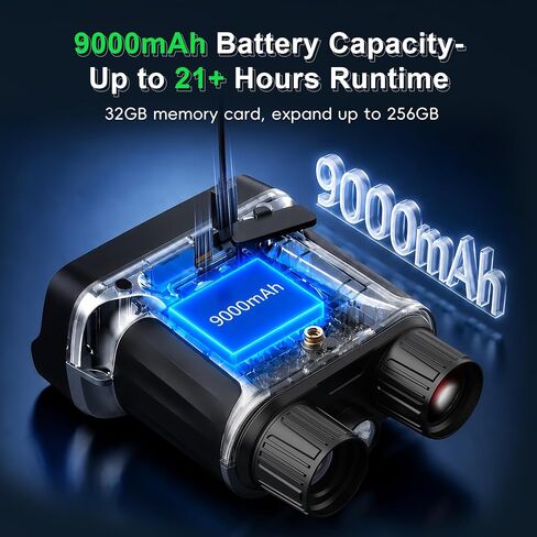 4K Night Vision Goggles, Full Color Infrared Night Vision Binoculars with 4.5" HD Screen, 1968FT Range, 9000mAh Battery, 32GB SD Card for Hunting Camping Wildlife Observation-Gifts for Men Dad Husband in Kuwait