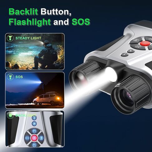 4K Night Vision Goggles, Full Color Infrared Night Vision Binoculars with 4.5" HD Screen, 1968FT Range, 9000mAh Battery, 32GB SD Card for Hunting Camping Wildlife Observation-Gifts for Men Dad Husband in Kuwait