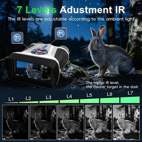 4K Night Vision Goggles, Full Color Infrared Night Vision Binoculars with 4.5" HD Screen, 1968FT Range, 9000mAh Battery, 32GB SD Card for Hunting Camping Wildlife Observation-Gifts for Men Dad Husband in Kuwait