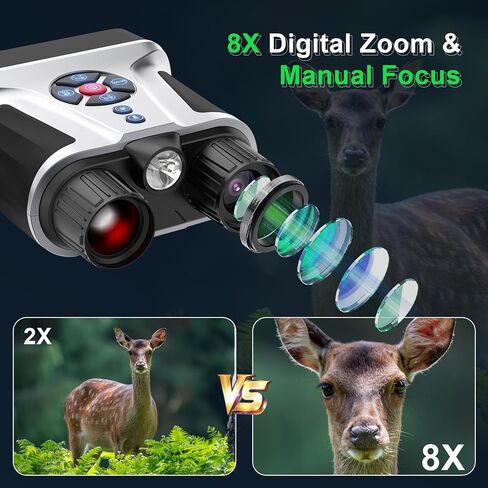 4K Night Vision Goggles, Full Color Infrared Night Vision Binoculars with 4.5" HD Screen, 1968FT Range, 9000mAh Battery, 32GB SD Card for Hunting Camping Wildlife Observation-Gifts for Men Dad Husband in Kuwait