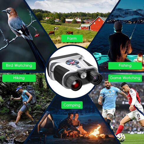 4K Night Vision Goggles, Full Color Infrared Night Vision Binoculars with 4.5" HD Screen, 1968FT Range, 9000mAh Battery, 32GB SD Card for Hunting Camping Wildlife Observation-Gifts for Men Dad Husband in Kuwait