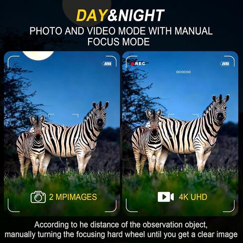 Night Vision Goggles - 4K Night Vision Binoculars for Adults mit 32GB TFT Card 2700FT IR/2000mAh, 2.8'' HD Screen, 7 Gear Infrared and 10X Digital Zoom for Outdoor Enthusiasts and Animal Watchers in Kuwait