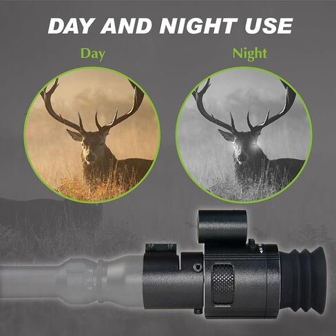Digital Night Vision monocular Telescope，Day & Night Vision Rifle Scope. with 850nm IR 4X Digital Zoom.Easy to Mount on Various scopes, or can be Used independently. in Kuwait