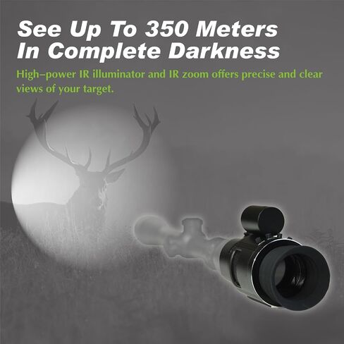 Digital Night Vision monocular Telescope，Day & Night Vision Rifle Scope. with 850nm IR 4X Digital Zoom.Easy to Mount on Various scopes, or can be Used independently. in Kuwait
