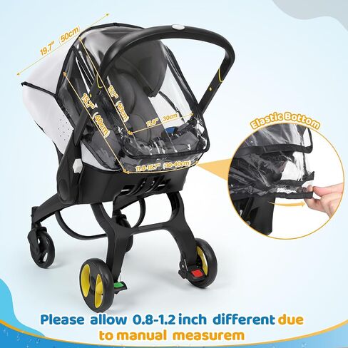 Car Seat Rain Cover Compatible with Doona Infant Car Seat Stroller, Clear | Breathable Side Ventilation, Easy Access, Waterproof Baby Travel Weather Shield, Protect Against Rain, Snow, Wind and Dust in Kuwait
