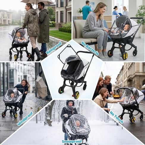 Car Seat Rain Cover Compatible with Doona Infant Car Seat Stroller, Clear | Breathable Side Ventilation, Easy Access, Waterproof Baby Travel Weather Shield, Protect Against Rain, Snow, Wind and Dust in Kuwait