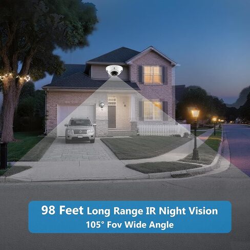 4K 8MP Mini Low Profile Dome PoE IP Camera Indoor 98 Feet IR Night Vision, 2.8mm Lens 105° Wide Angle, Waterproof IP67, H.265, Compatible with Uniview NVR in Kuwait