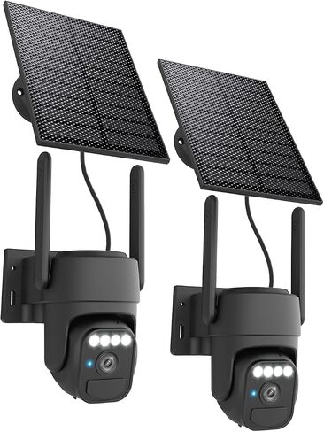 WY-LINK Solar Camera Outdoor Wireless, 360° Cameras for Home Security, Two-Way Talk, Auto Tracking, Light Alarm, Color Night Vision | 5200mAh battery with solar panel,IP65 weatherproof,color night vision,motion detection tracking,2.4G Wi-Fi only,pan/tilt in Kuwait
