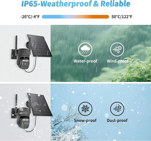 WY-LINK Solar Camera Outdoor Wireless, 360° Cameras for Home Security, Two-Way Talk, Auto Tracking, Light Alarm, Color Night Vision | 5200mAh battery with solar panel,IP65 weatherproof,color night vision,motion detection tracking,2.4G Wi-Fi only,pan/tilt in Kuwait