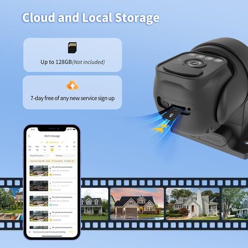 WY-LINK Solar Camera Outdoor Wireless, 360° Cameras for Home Security, Two-Way Talk, Auto Tracking, Light Alarm, Color Night Vision | 5200mAh battery with solar panel,IP65 weatherproof,color night vision,motion detection tracking,2.4G Wi-Fi only,pan/tilt in Kuwait