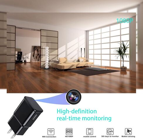 1080P Indoor Dome Camera, Wireless Security Surveillance IP Camera with Charger, Night Vision Motion Detection Home Baby & Pet Monitor in Kuwait