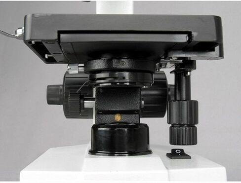AmScope M600 Compound Monocular Microscope, WF10x Eyepiece, 40x-1000x Magnification, Brightfield, Tungsten Illumination, Abbe Condenser, Mechanical Stage, 110V | 40X-1000X Magnification Range Compound Biological Microscope Mechanical Stage Brightfield Ima in Kuwait