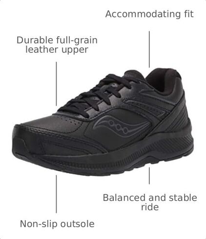 Saucony Women's Echelon Walker 3 Walking Shoes, Black, 8 in Kuwait