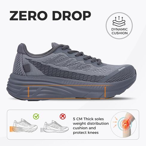 Kyedoo Women's Wide Toe Walking Shoes Running Tennis Sneakers, Grey, 10 | Wide Toe Box, Comfortable, Cushion, Non-Slip, Athletic Workout Cross Training Sports Fashion Shoes, Breathable, Casual in Kuwait