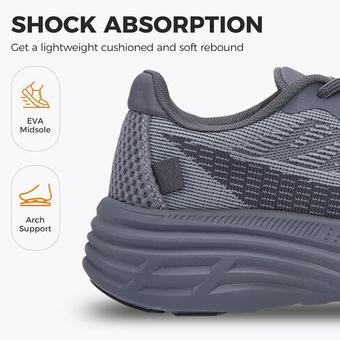Kyedoo Women's Wide Toe Walking Shoes Running Tennis Sneakers, Grey, 10 | Wide Toe Box, Comfortable, Cushion, Non-Slip, Athletic Workout Cross Training Sports Fashion Shoes, Breathable, Casual in Kuwait