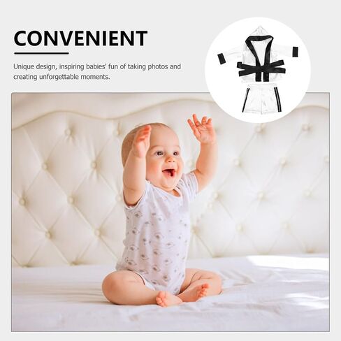 SOIMISS Baby Boxing Robe and Shorts Set Newborn Boxing Outfit for Boys and Girls Soft Photo Costume for Halloween Christmas Party Studio and Home Shoots Robe 21.22X18.27X0.20in in Kuwait