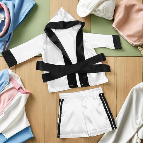 SOIMISS Baby Boxing Robe and Shorts Set Newborn Boxing Outfit for Boys and Girls Soft Photo Costume for Halloween Christmas Party Studio and Home Shoots Robe 21.22X18.27X0.20in in Kuwait