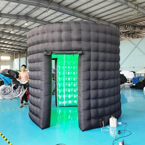 SAYOK 10ft Diameter Round Inflatable LED 360 Photo Booth Enclosure with LED Lights & Blower, 360 Photo Booth Backdrop for Wedding, Party, Birthday, Exhibition in Kuwait