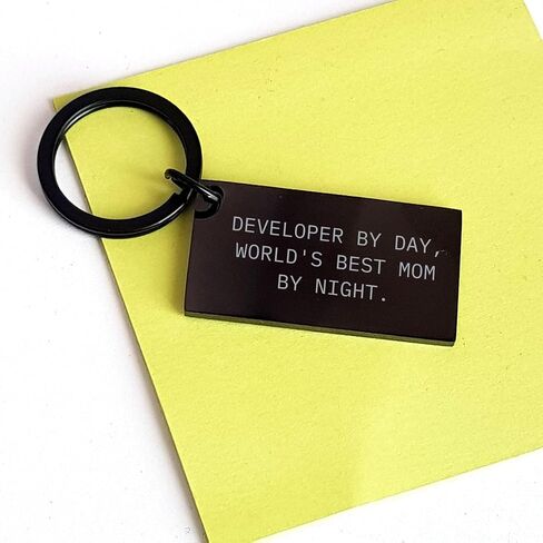 Developer Gifts, Developer Keychain, Funny Quote, Birthday Unique Gifts, Gifts from Mom, Gifts for Developer, World's Best Mom (150-200 characters in total) in Kuwait