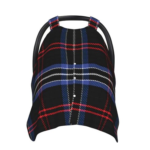 Scottish Plaid (2) Baby Car Seat Cover & Breastfeeding Nursing Cover - Breathable Stretch Fabric Multi-Use Nursing Cover for Breastfeeding in Kuwait