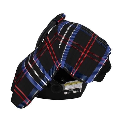 Scottish Plaid (2) Baby Car Seat Cover & Breastfeeding Nursing Cover - Breathable Stretch Fabric Multi-Use Nursing Cover for Breastfeeding in Kuwait