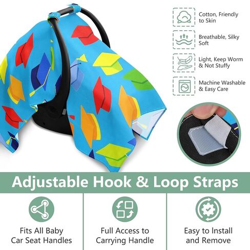 Sun Shade for Baby Strollers Fit Car Seat Sun Shade, Travel Accessories Cartoon Color Mortarboard Hat in Kuwait