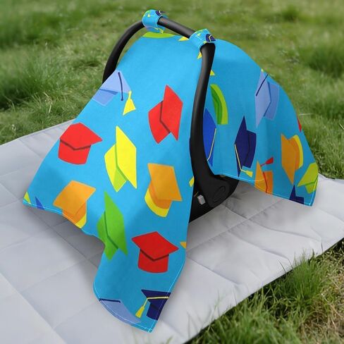 Sun Shade for Baby Strollers Fit Car Seat Sun Shade, Travel Accessories Cartoon Color Mortarboard Hat in Kuwait