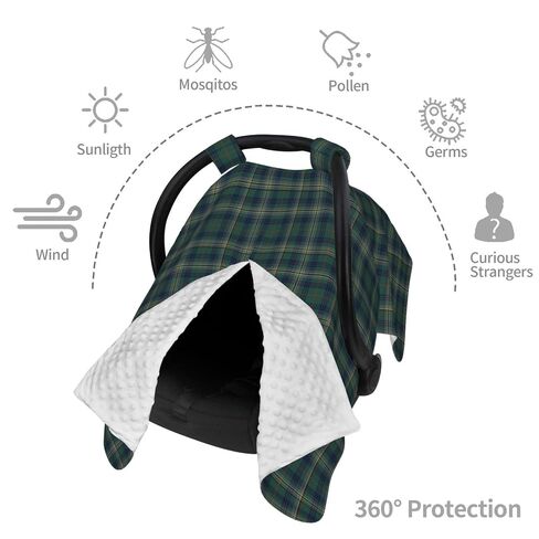 Clan Kennedy Tartan Baby Car Seat Cover & Breastfeeding Nursing Cover - Breathable Stretch Fabric Multi-Use Nursing Cover for Breastfeeding in Kuwait