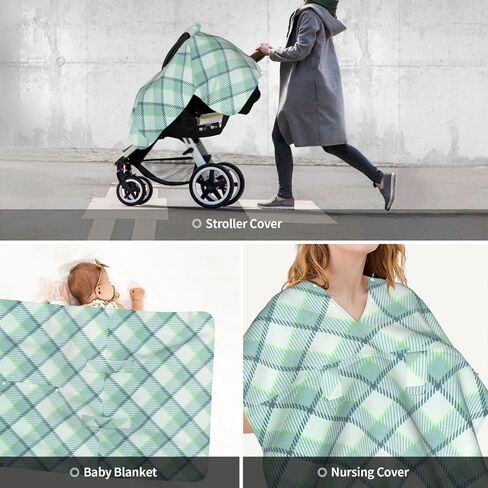and-Texture-in-A-Cage Baby Car Seat Cover & Breastfeeding Nursing Cover - Breathable Stretch Fabric Multi-Use Nursing Cover for Breastfeeding in Kuwait