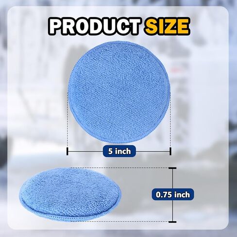AIDEA Car Wax Applicator Pad, Microfiber Applicator Pad for Buffing & Detail Polishing, 6PK Round Foam Pads for Car Cleaning and Fine Polishing, 5 Inch in Kuwait