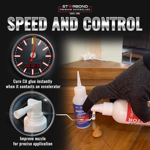 Starbond 8 oz. Pump CA Glue Accelerator Spray - Instantly Dries Cyanoacrylate Super Glue - No Whitening, Precision Control Application in Kuwait