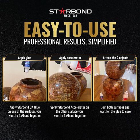Starbond 8 oz. Pump CA Glue Accelerator Spray - Instantly Dries Cyanoacrylate Super Glue - No Whitening, Precision Control Application in Kuwait