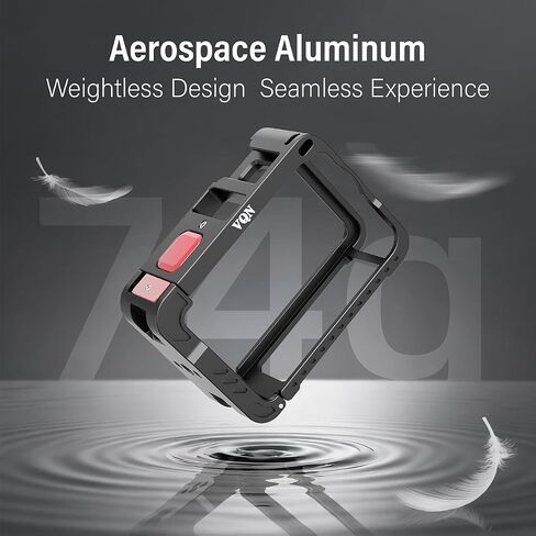 Camera Cage for DJI Osmo Action 6, Aluminum Alloy Protective Frame with Cold Shoe and 1/4" Screw, Magnetic Quick Release, 2 Sets Tempered Glass Screen Protector, Action 6 Accessories in Kuwait
