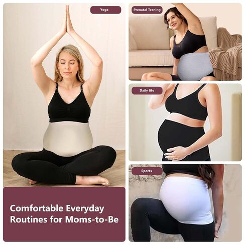 Diravo 3 Pack Womens Maternity Belly Band for Pregnancy Shirts Extenders Pregnancy Support Seamless Belly Belt Bands in Kuwait