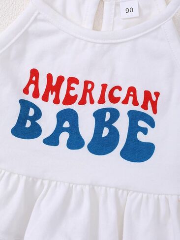 Toddler Girls 4th of July Outfits USA Flag Stripes Sleeveless Bottoms Flared Pants Set Independence Day Clothes in Kuwait