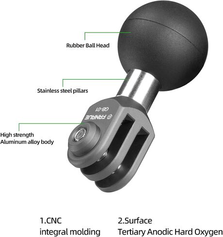 FANAUE GB-01 Action Camera Universal Ball Adapter Interface 1" Ball Assembly,Compatible with GOPRO Hero 9/10/11 and Other Brands of Action Cameras in Kuwait