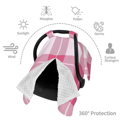 Valentines-Day-Tartan-Plaid-in-Red-and-White-Cage-Cage-Traditional-Scottis Baby Car Seat Cover & Breastfeeding Nursing Cover - Breathable Stretch Fabric Multi-Use Nursing Cover for Breastfeeding in Kuwait