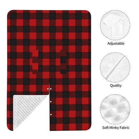 Lumberjack-Plaid-Alternating-Red-and-Black-Squares-Illustration Baby Car Seat Cover & Breastfeeding Nursing Cover - Breathable Stretch Fabric Multi-Use Nursing Cover for Breastfeeding in Kuwait