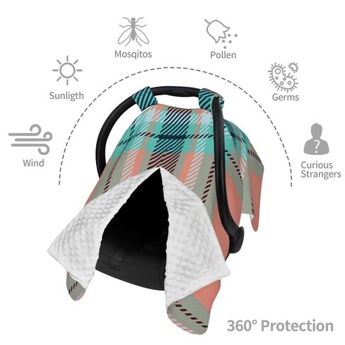 Tartan-Scotland-Plaid-R-Fabric-Vintage-Check-Color-Square-Geo Baby Car Seat Cover & Breastfeeding Nursing Cover - Breathable Stretch Fabric Multi-Use Nursing Cover for Breastfeeding in Kuwait