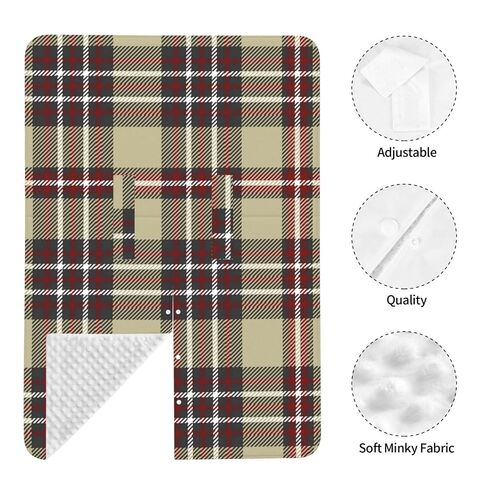Plaid-Check-Texture Baby Car Seat Cover & Breastfeeding Nursing Cover - Breathable Stretch Fabric Multi-Use Nursing Cover for Breastfeeding in Kuwait