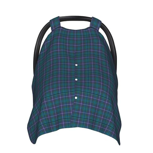 Clan Douglas Tartan Baby Car Seat Cover & Breastfeeding Nursing Cover - Breathable Stretch Fabric Multi-Use Nursing Cover for Breastfeeding in Kuwait