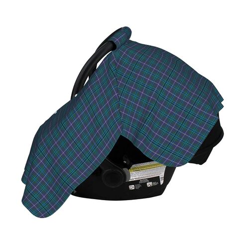 Clan Douglas Tartan Baby Car Seat Cover & Breastfeeding Nursing Cover - Breathable Stretch Fabric Multi-Use Nursing Cover for Breastfeeding in Kuwait