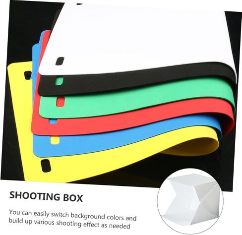 UKCOCO Portable 20cm Mini Photo Box Light Tent with LED Strip, Foldable Photography Shooting Tent Kit with Dual-Color Backdrops for Small Product Photography in Kuwait